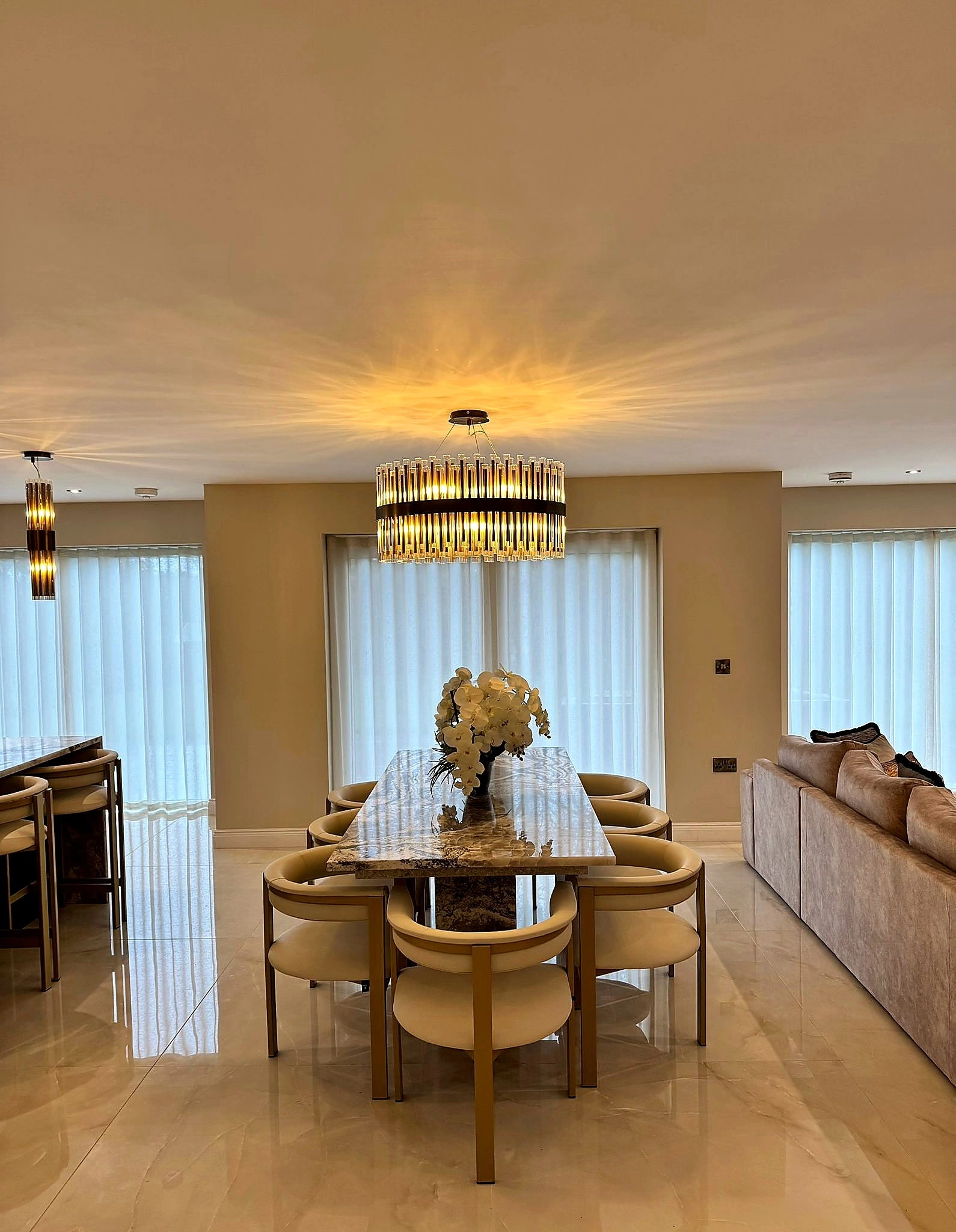 Patagonia quartzite dining table by RH Stone Surfaces