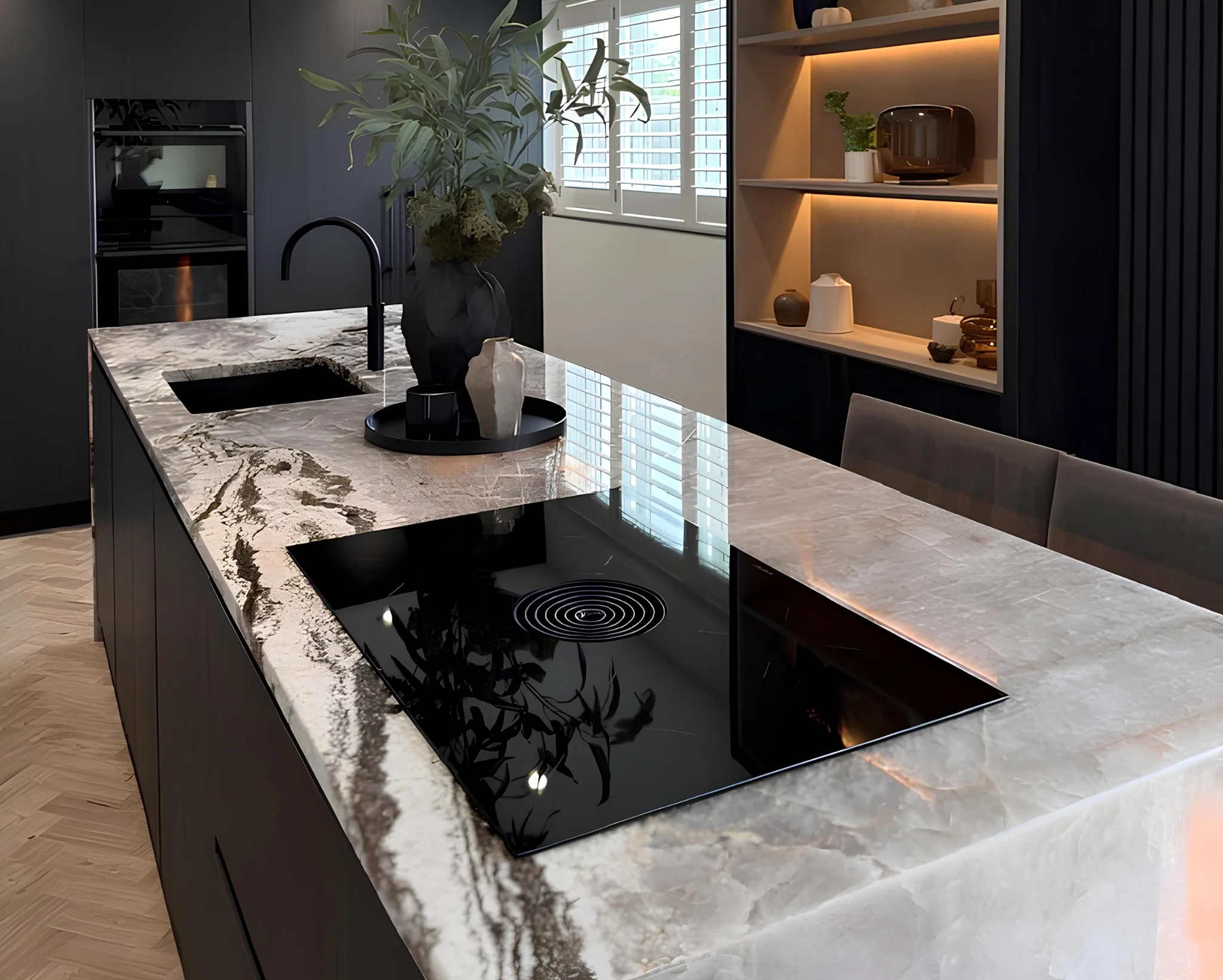 Quartzite kitchen island worktops in Newcastle by RH Stone Surfaces
